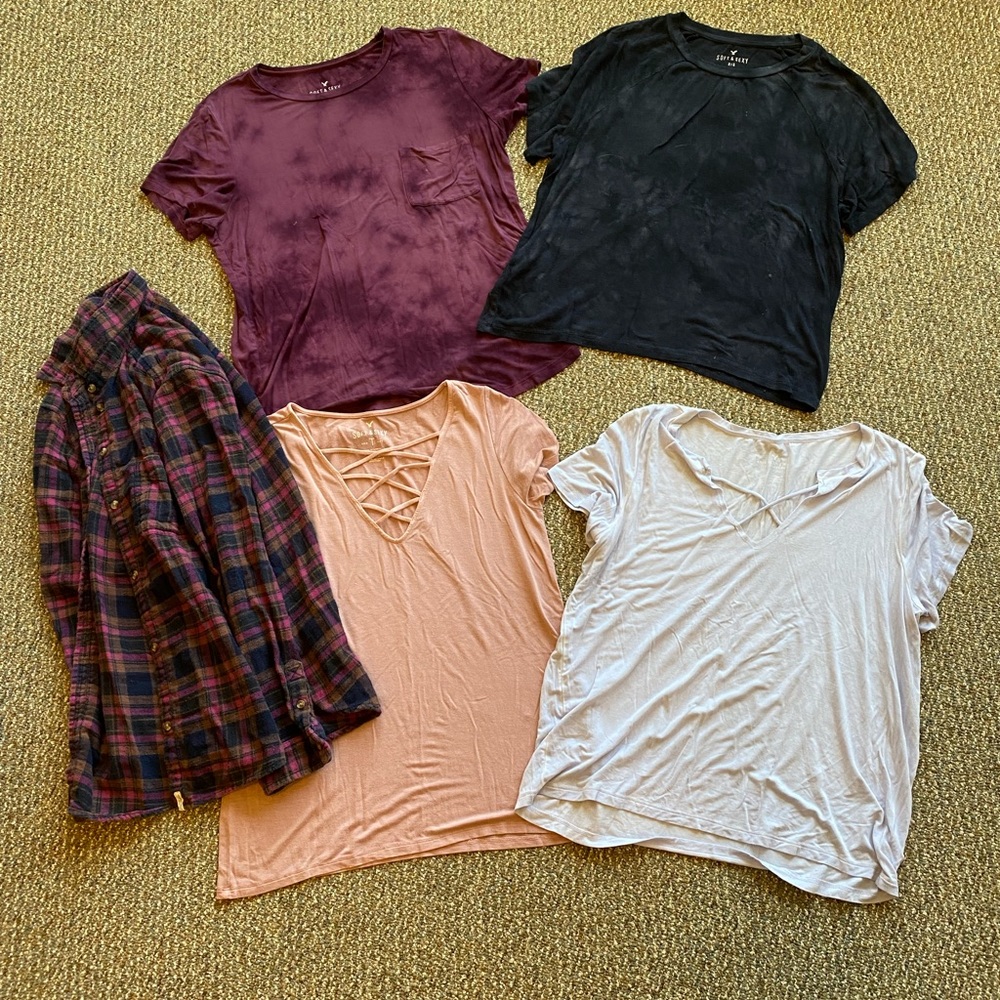 Variety of American eagle shirts